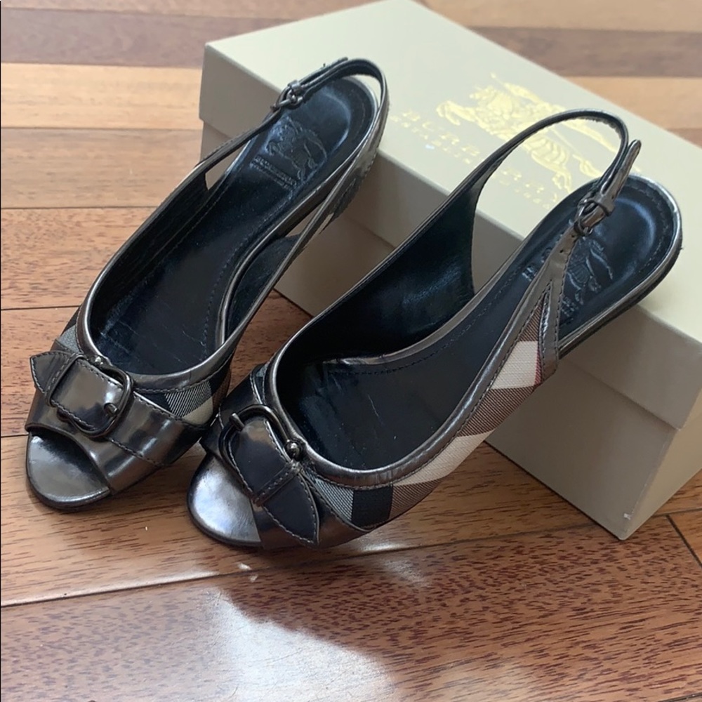Burberry | Slingback Flats Peep-toe 36 Italian